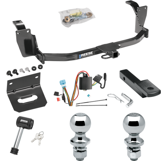 Fits 2012-2012 Honda Crosstour Trailer Hitch Tow PKG w/ 4-Flat Wiring Harness + Draw-Bar + 1-7/8" + 2" Ball + Wiring Bracket + Hitch Lock By Reese Towpower