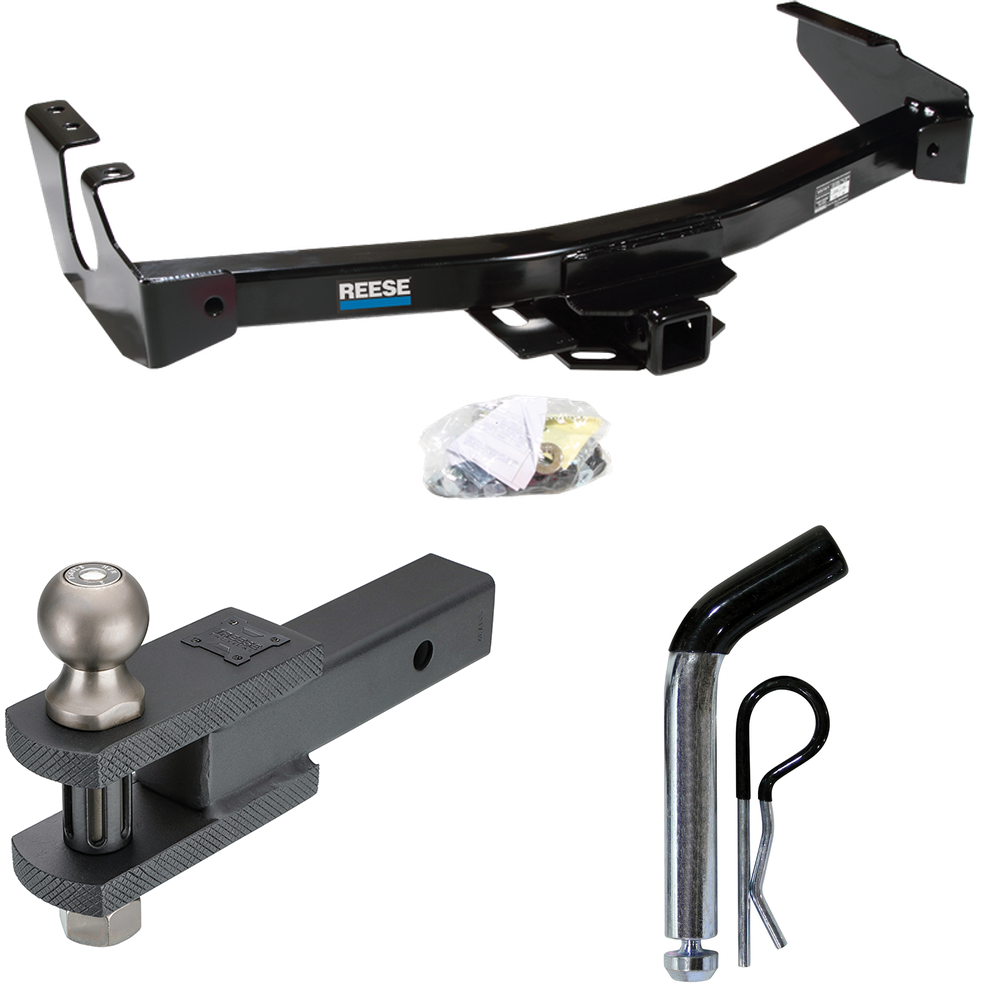 Fits 1995-1998 Dodge B1500 Trailer Hitch Tow PKG w/ Clevis Hitch Ball Mount w/ 2" Ball + Pin/Clip (Excludes: w/Factory Step Bumper Models) By Reese Towpower