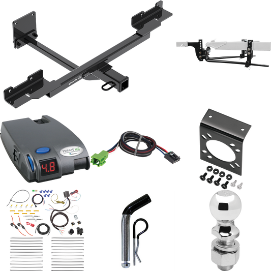 Fits 2016-2019 Mercedes-Benz GLE350 Trailer Hitch Tow PKG w/ 8K Round Bar Weight Distribution Hitch w/ 2-5/16" Ball + 2" Ball + Pin/Clip + Tekonsha Primus IQ Brake Control + Plug & Play BC Adapter + 7-Way RV Wiring (Excludes: w/Active Curve System Mo