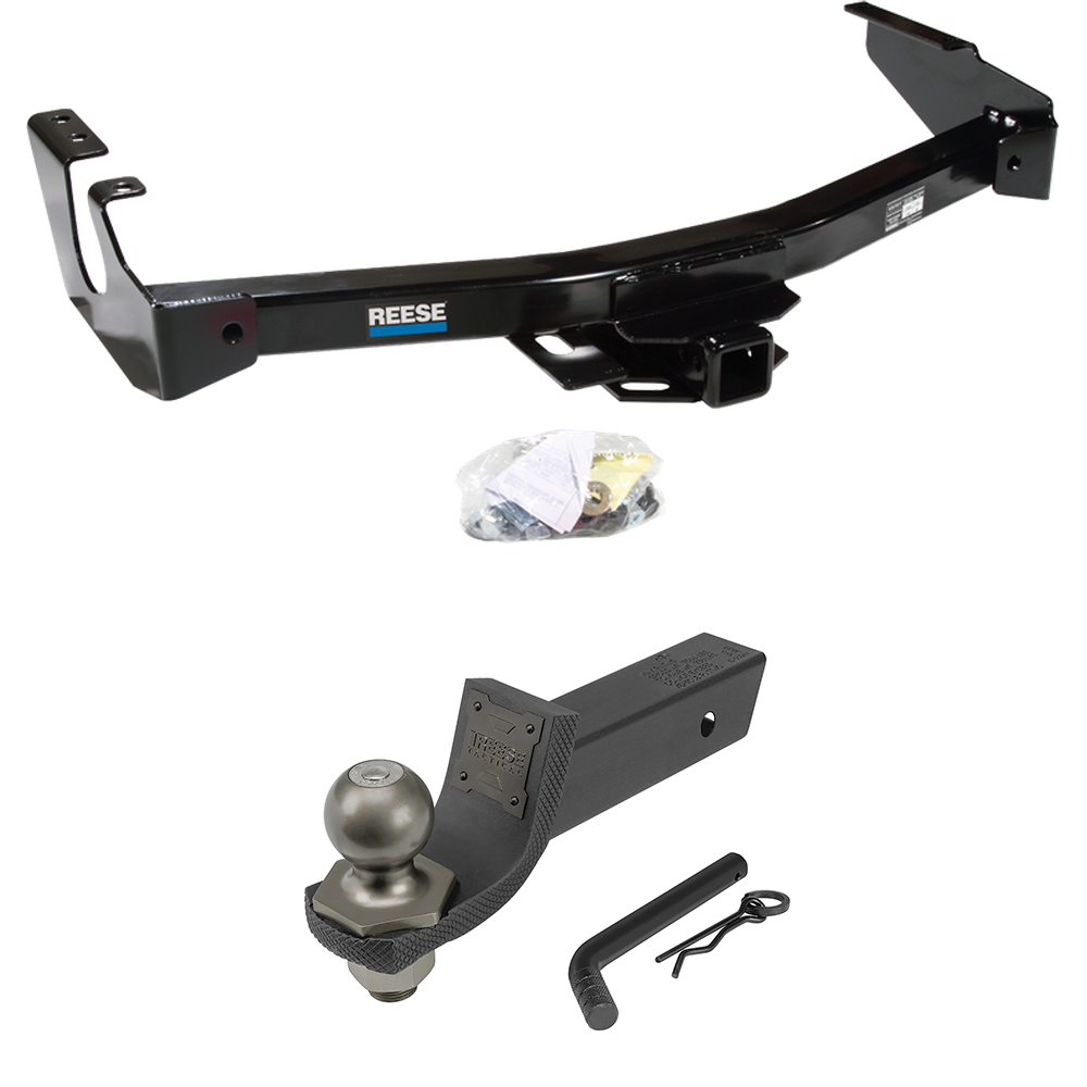 Fits 1994-1994 Dodge B350 Trailer Hitch Tow PKG + Interlock Tactical Starter Kit w/ 2" Drop & 2" Ball (Excludes: w/Factory Step Bumper Models) By Reese Towpower