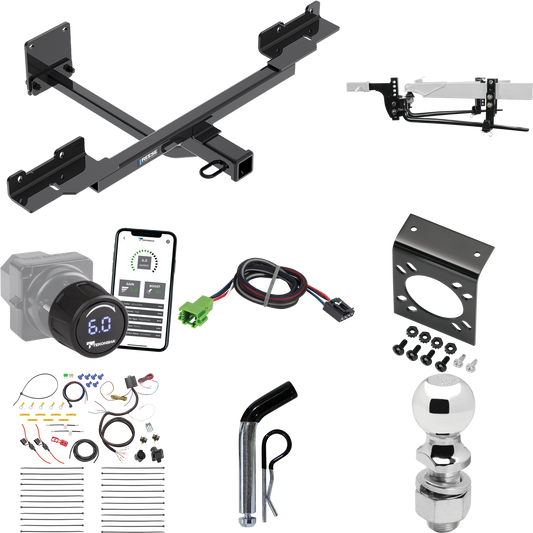 Fits 2012-2015 Mercedes-Benz ML350 Trailer Hitch Tow PKG w/ 8K Round Bar Weight Distribution Hitch w/ 2-5/16" Ball + 2" Ball + Pin/Clip + Tekonsha Prodigy iD Bluetooth Wireless Brake Control + Plug & Play BC Adapter + 7-Way RV Wiring (Excludes: w/Act