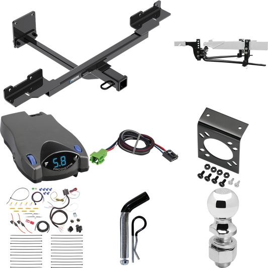 Fits 2012-2015 Mercedes-Benz ML350 Trailer Hitch Tow PKG w/ 8K Round Bar Weight Distribution Hitch w/ 2-5/16" Ball + 2" Ball + Pin/Clip + Tekonsha Prodigy P2 Brake Control + Plug & Play BC Adapter + 7-Way RV Wiring (Excludes: w/Active Curve System Mo