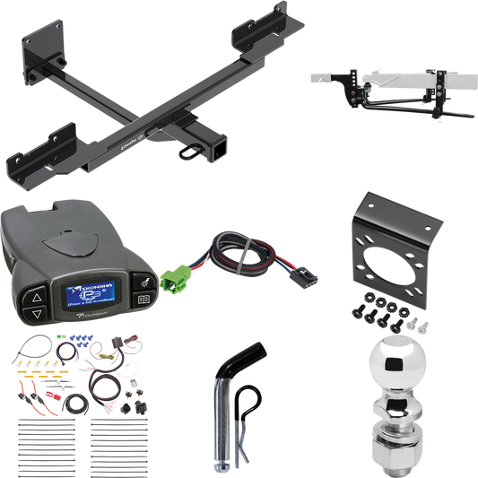 Fits 2012-2015 Mercedes-Benz ML350 Trailer Hitch Tow PKG w/ 8K Round Bar Weight Distribution Hitch w/ 2-5/16" Ball + 2" Ball + Pin/Clip + Tekonsha Prodigy P3 Brake Control + Plug & Play BC Adapter + 7-Way RV Wiring (Excludes: w/Active Curve System Mo