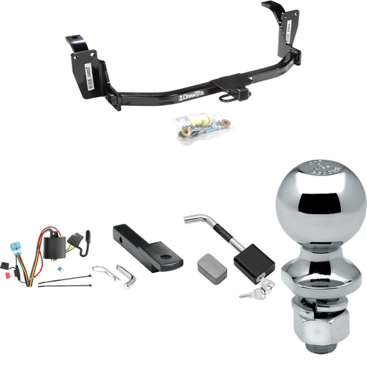 Se adapta al paquete de enganche de remolque Honda Crosstour 2012-2012 con arnés de cableado de 4 planos + barra de tracción + bola de 2" + bloqueo de enganche de Draw-Tite