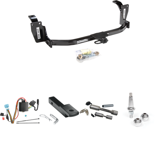 Se adapta al paquete de enganche de remolque Honda Accord Crosstour 2010-2011 con arnés de cableado de 4 planos + barra de tracción + bolas intercambiables de 1-7/8" y 2" + enganche doble y cerraduras de acoplador de Draw-Tite