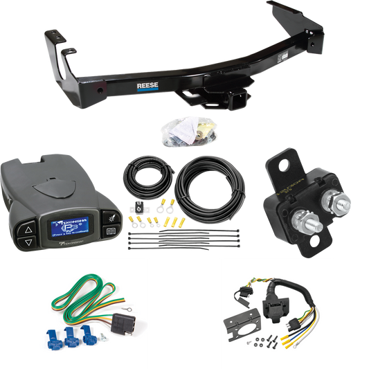 Fits 1999-2000 Dodge Ram 3500 Van Trailer Hitch Tow PKG w/ Tekonsha Prodigy P3 Brake Control + 7-Way RV Wiring (Excludes: w/Factory Step Bumper Models) By Reese Towpower