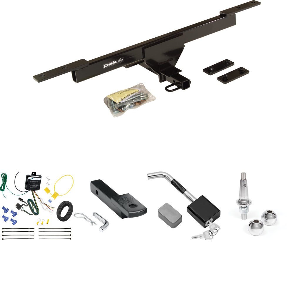 Se adapta al paquete de enganche de remolque Volkswagen Passat 2016-2019 con arnés de cableado de 4 planos + barra de tracción + bolas intercambiables de 1-7/8" y 2" + bloqueo de enganche (solo para modelos SE y SEL) de Draw-Tite