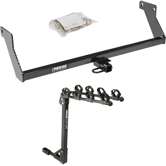 Fits 2008-2012 Dodge Caliber Trailer Hitch Tow PKG w/ 4 Bike Carrier Rack (Excludes: SRT-4 Models) By Reese Towpower