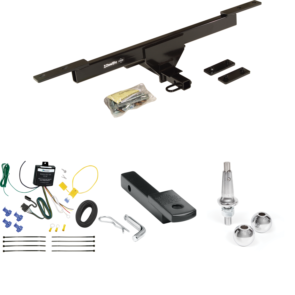 Fits 2016-2019 Volkswagen Passat Trailer Hitch Tow PKG w/ 4-Flat Wiring Harness + Draw-Bar + Interchangeable 1-7/8" & 2" Balls (For SE & SEL Only Models) By Draw-Tite