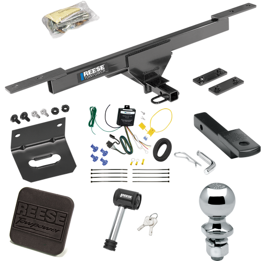 Fits 2016-2022 Volkswagen Passat Trailer Hitch Tow PKG w/ 4-Flat Wiring Harness + Draw-Bar + 2" Ball + Wiring Bracket + Hitch Cover + Hitch Lock (Excludes: SE & SEL Models) By Reese Towpower