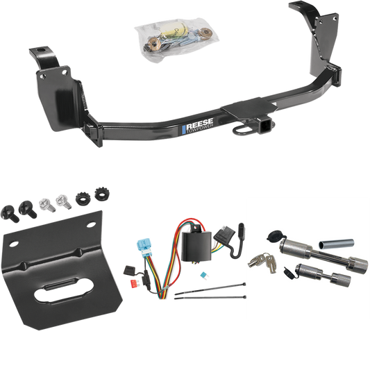 Fits 2012-2012 Honda Crosstour Trailer Hitch Tow PKG w/ 4-Flat Wiring Harness + Wiring Bracket + Dual Hitch & Coupler Locks By Reese Towpower