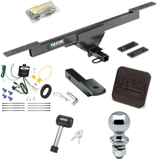 Fits 2017-2019 Volkswagen Passat Trailer Hitch Tow PKG w/ 4-Flat Wiring Harness + Draw-Bar + 2" Ball + Hitch Cover + Hitch Lock By Reese Towpower