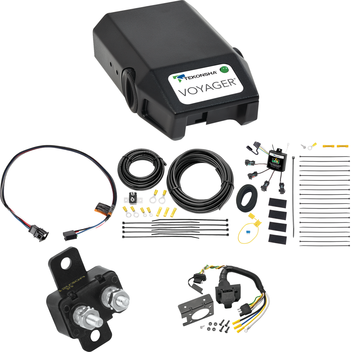 Fits 2019-2023 Audi Q5 7-Way RV Wiring w/ Zero Contact ZCI Module + Tekonsha Voyager Brake Control + Plug & Play BC Adapter By Tekonsha