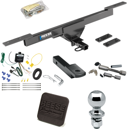 Fits 2016-2022 Volkswagen Passat Trailer Hitch Tow PKG w/ 4-Flat Wiring Harness + Draw-Bar + 2" Ball + Hitch Cover + Dual Hitch & Coupler Locks (Excludes: SE & SEL Models) By Reese Towpower