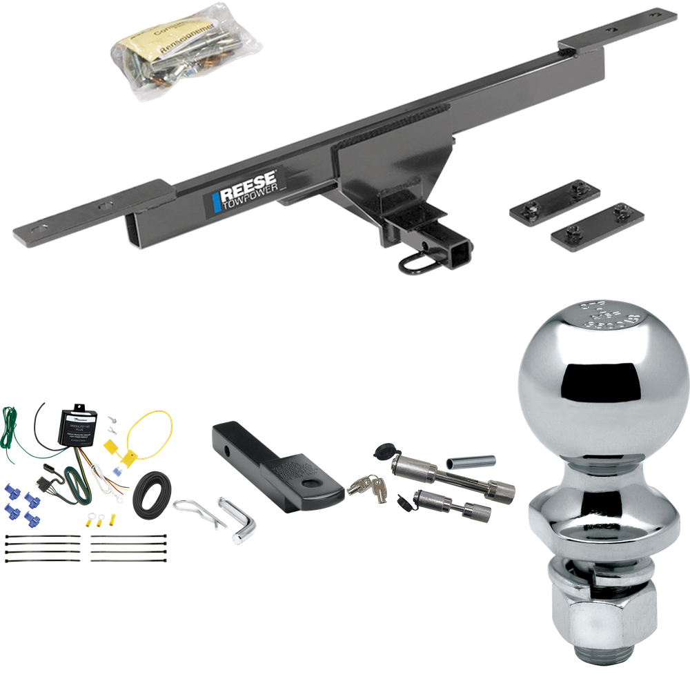 Fits 2017-2019 Volkswagen Passat Trailer Hitch Tow PKG w/ 4-Flat Wiring Harness + Draw-Bar + 2" Ball + Dual Hitch & Coupler Locks By Reese Towpower