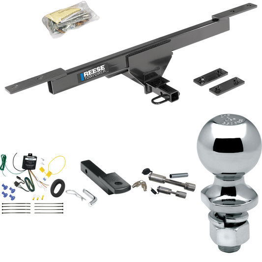 Fits 2017-2019 Volkswagen Passat Trailer Hitch Tow PKG w/ 4-Flat Wiring Harness + Draw-Bar + 2" Ball + Dual Hitch & Coupler Locks By Reese Towpower