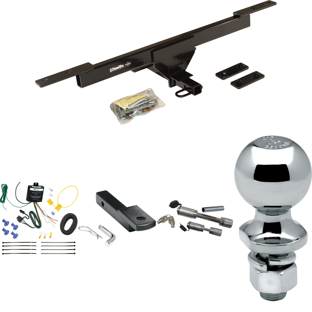 Se adapta al paquete de remolque de enganche de remolque Volkswagen Passat 2016-2022 con arnés de cableado de 4 planos + barra de tracción + bola de 2" + enganche doble y cerraduras de acoplador (excluye: modelos SE y SEL) de Draw-Tite