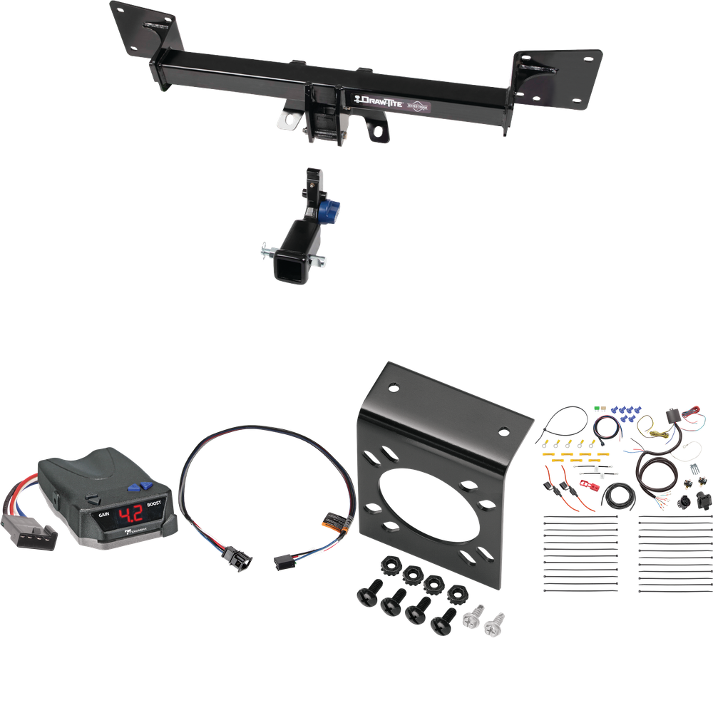 Se adapta al paquete de enganche de remolque oculto Audi Q5 2018-2023 con control de freno Tekonsha BRAKE-EVN + adaptador BC Plug &amp; Play + cableado RV de 7 vías de Draw-Tite