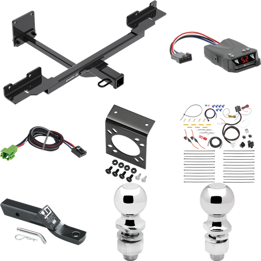 Fits 2016-2019 Mercedes-Benz GLE350 Trailer Hitch Tow PKG w/ Tekonsha Brakeman IV Brake Control + Plug & Play BC Adapter + 7-Way RV Wiring + 2" & 2-5/16" Ball & Drop Mount (Excludes: w/Active Curve System Models) By Draw-Tite