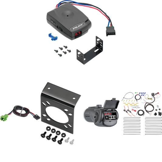 Se adapta a Mercedes-Benz GLE350 2016-2019 cableado RV de 7 vías + control de freno piloto serie Pro + adaptador BC Plug &amp; Play + probador 2 en 1 y adaptador de 7 a 4 vías de Tekonsha