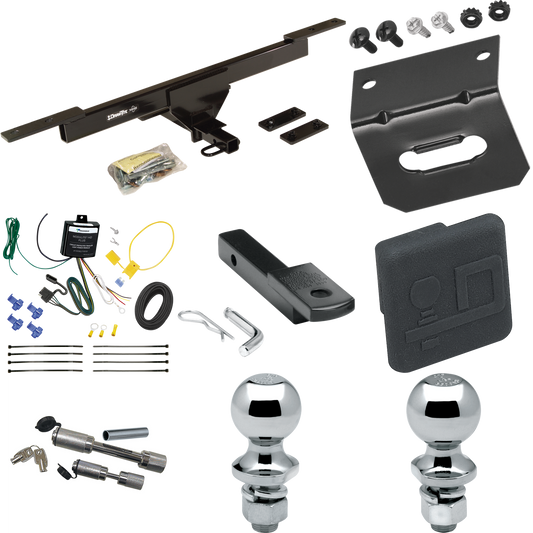 Fits 2016-2022 Volkswagen Passat Trailer Hitch Tow PKG w/ 4-Flat Wiring Harness + Draw-Bar + 1-7/8" + 2" Ball + Wiring Bracket + Hitch Cover + Dual Hitch & Coupler Locks (Excludes: SE & SEL Models) By Draw-Tite