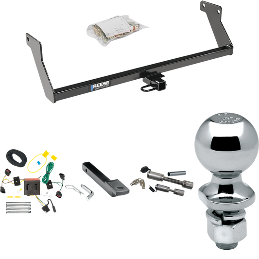 Fits 2008-2012 Dodge Caliber Trailer Hitch Tow PKG w/ 4-Flat Wiring Harness + Draw-Bar + 2" Ball + Dual Hitch & Coupler Locks (Excludes: SRT-4 Models) By Reese Towpower