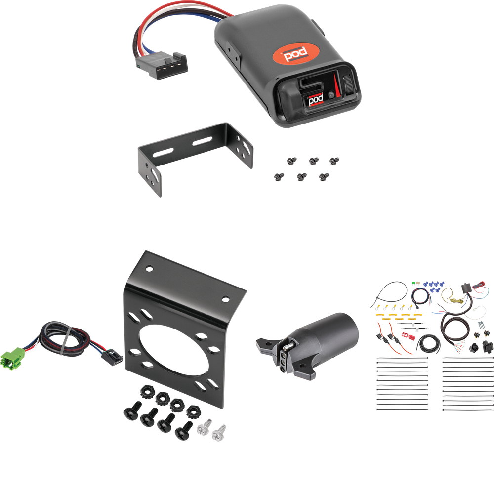 Fits 2003-2005 Mercedes-Benz ML350 7-Way RV Wiring + Pro Series POD Brake Control + Plug & Play BC Adapter + 7-Way to 4-Way Adapter By Tekonsha