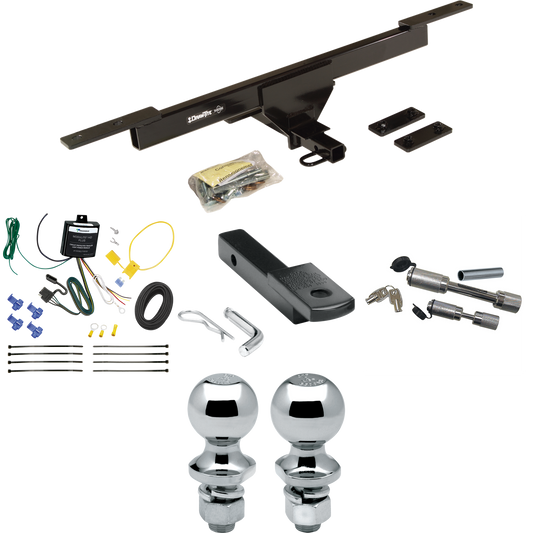 Fits 2017-2019 Volkswagen Passat Trailer Hitch Tow PKG w/ 4-Flat Wiring Harness + Draw-Bar + 1-7/8" + 2" Ball + Dual Hitch & Coupler Locks By Draw-Tite