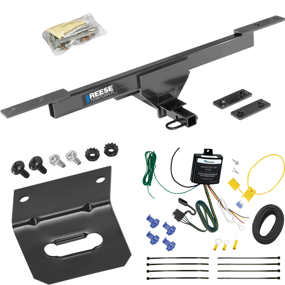 Se adapta al paquete de enganche de remolque Volkswagen Passat 2017-2019 con arnés de cableado plano de 4 + soporte de Reese Towpower