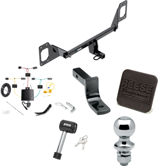 Fits 2022-2023 Honda Civic Trailer Hitch Tow PKG w/ 4-Flat Wiring Harness + Draw-Bar + 1-7/8" Ball + Hitch Cover + Hitch Lock (For Sedan, Except Models w/Center Exhaust Models) By Reese Towpower