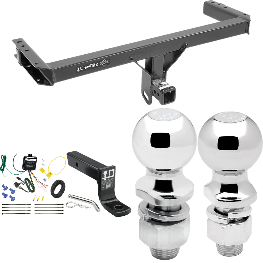 Fits 2015-2023 Porsche Macan Trailer Hitch Tow PKG w/ 4-Flat Wiring + Ball Mount w/ 4" Drop + 2" Ball + 2-5/16" Ball (Excludes: S-Models Models) By Draw-Tite