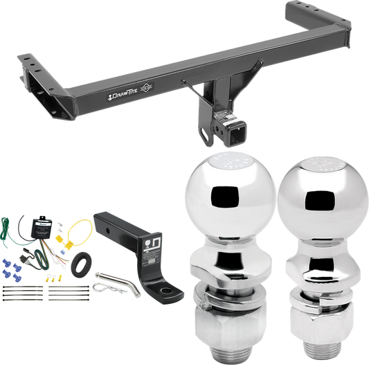 Fits 2015-2023 Porsche Macan Trailer Hitch Tow PKG w/ 4-Flat Wiring + Ball Mount w/ 4" Drop + 2" Ball + 2-5/16" Ball (Excludes: S-Models Models) By Draw-Tite