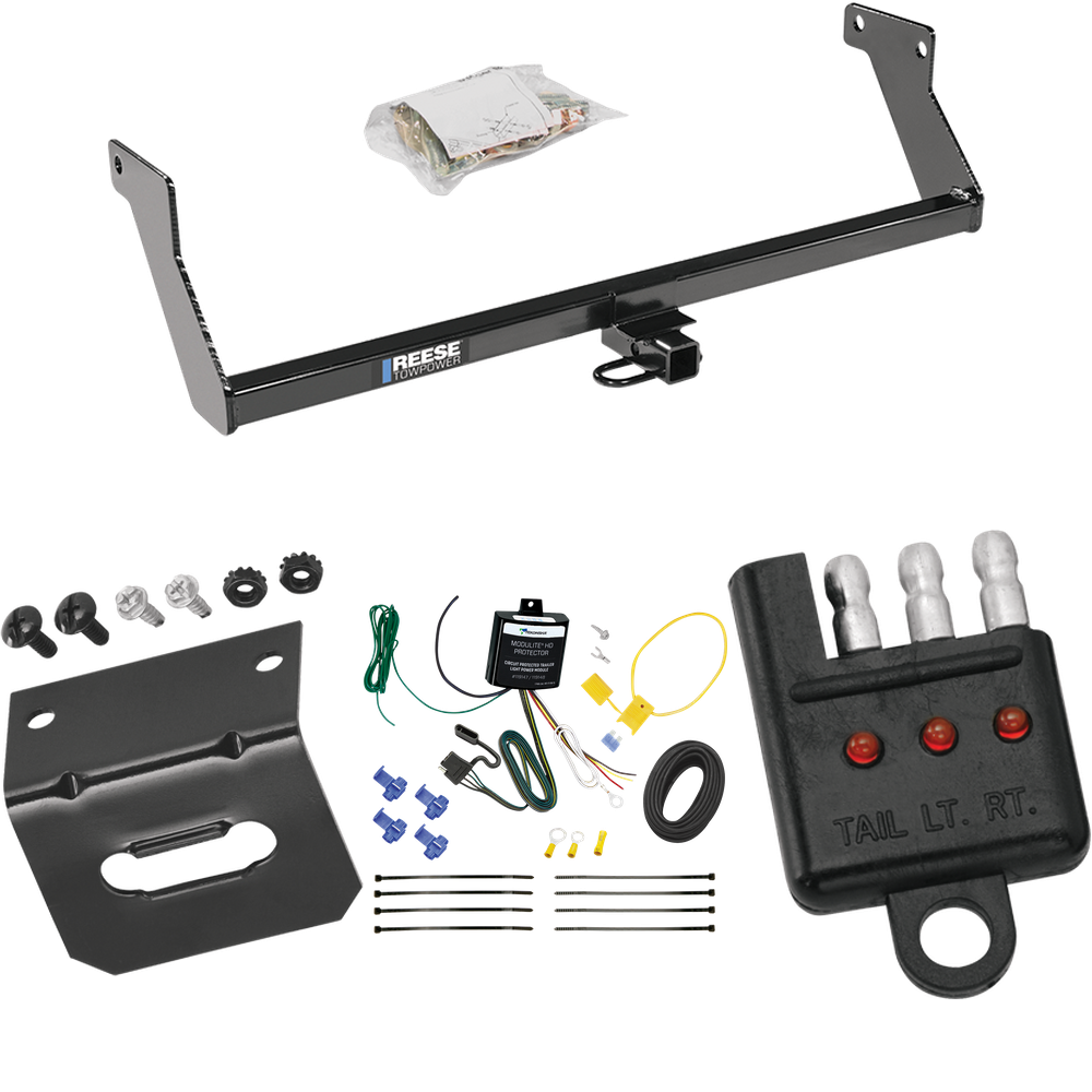 Fits 2007-2007 Dodge Caliber Trailer Hitch Tow PKG w/ 4-Flat Wiring Harness + Bracket + Tester By Reese Towpower