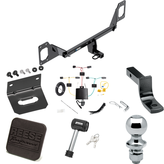 Fits 2022-2023 Honda Civic Trailer Hitch Tow PKG w/ 4-Flat Wiring Harness + Draw-Bar + 1-7/8" Ball + Wiring Bracket + Hitch Cover + Hitch Lock (For Hatchback, Except Models w/Center Exhaust Models) By Reese Towpower