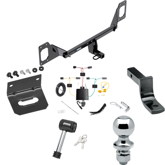 Fits 2022-2023 Honda Civic Trailer Hitch Tow PKG w/ 4-Flat Wiring Harness + Draw-Bar + 1-7/8" Ball + Wiring Bracket + Hitch Lock (For Coupe, Except Models w/Center Exhaust Models) By Reese Towpower