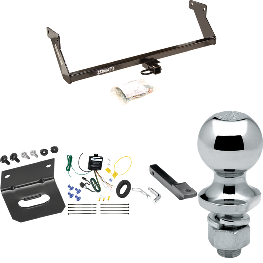 Se adapta al paquete de remolque con enganche para remolque Dodge Caliber 2007-2007 con arnés de cableado de 4 planos + barra de tracción + bola de 1-7/8" + soporte de cableado de Draw-Tite