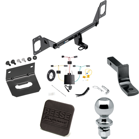 Fits 2022-2023 Honda Civic Trailer Hitch Tow PKG w/ 4-Flat Wiring Harness + Draw-Bar + 2" Ball + Wiring Bracket + Hitch Cover (For Hatchback, Except Models w/Center Exhaust Models) By Reese Towpower