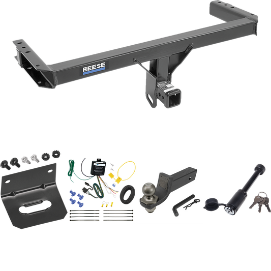 Fits 2013-2017 Audi Q5 Trailer Hitch Tow PKG w/ 4-Flat Wiring + Interlock Tactical Starter Kit w/ 2" Drop & 2" Ball + Tactical Dogbone Lock + Wiring Bracket By Reese Towpower