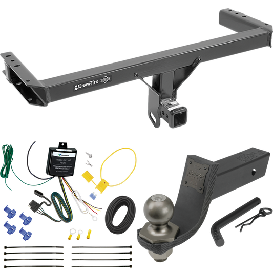 Fits 2015-2023 Porsche Macan Trailer Hitch Tow PKG w/ 4-Flat Wiring + Interlock Tactical Starter Kit w/ 3-1/4" Drop & 2" Ball (Excludes: S-Models Models) By Draw-Tite