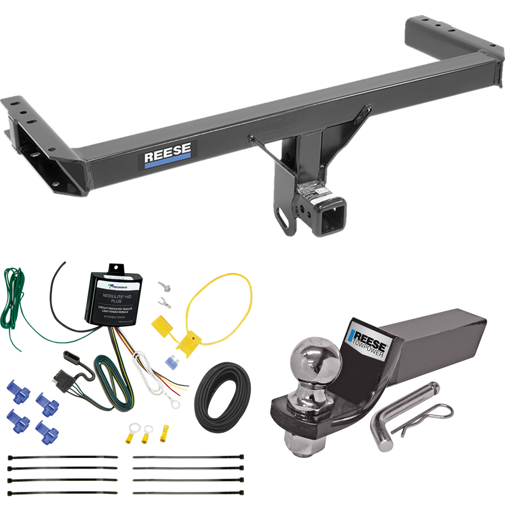 Fits 2015-2023 Porsche Macan Trailer Hitch Tow PKG w/ 4-Flat Wiring + Starter Kit Ball Mount w/ 2" Drop & 2" Ball (Excludes: S-Models Models) By Reese Towpower