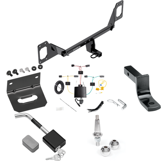Fits 2022-2023 Honda Civic Trailer Hitch Tow PKG w/ 4-Flat Wiring Harness + Draw-Bar + Interchangeable 1-7/8" & 2" Balls + Wiring Bracket + Hitch Lock (For Coupe, Except Models w/Center Exhaust Models) By Draw-Tite