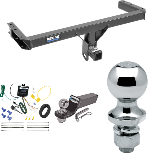 Fits 2013-2017 Audi Q5 Trailer Hitch Tow PKG w/ 4-Flat Wiring + Starter Kit Ball Mount w/ 2" Drop & 2" Ball + 1-7/8" Ball By Reese Towpower