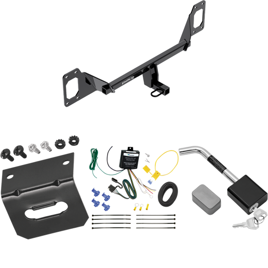 Se adapta al paquete de enganche de remolque Honda Civic 2016-2021 con arnés de cableado plano de 4 + soporte de cableado + bloqueo de enganche (para cupé, excepto modelos con escape central) de Draw-Tite