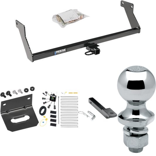 Fits 2007-2007 Dodge Caliber Trailer Hitch Tow PKG w/ 4-Flat Zero Contact "No Splice" Wiring Harness + Draw-Bar + 1-7/8" Ball + Wiring Bracket By Reese Towpower