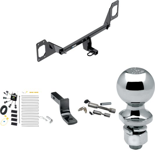 Fits 2016-2021 Honda Civic Trailer Hitch Tow PKG w/ 4-Flat Zero Contact "No Splice" Wiring Harness + Draw-Bar + 2" Ball + Dual Hitch & Coupler Locks (For Coupe, Except Models w/Center Exhaust Models) By Reese Towpower