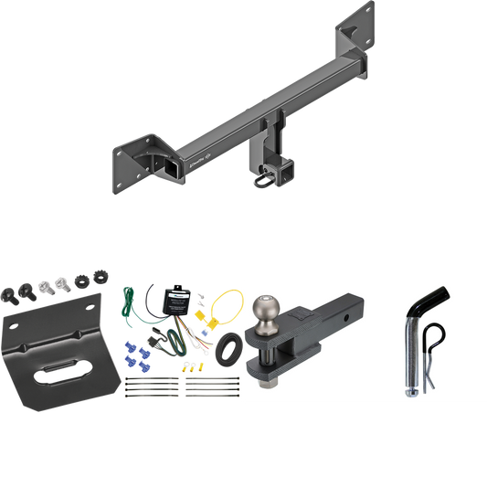 Se adapta al paquete de enganche de remolque Audi Q5 2018-2023 con arnés de cableado plano de 4 + soporte de bola de enganche de horquilla con bola de 2" + pasador/clip + soporte de cableado de Draw-Tite