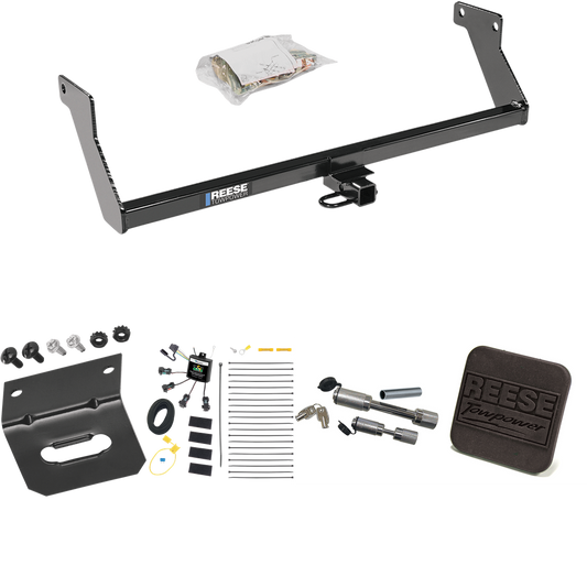 Fits 2007-2007 Dodge Caliber Trailer Hitch Tow PKG w/ 4-Flat Zero Contact "No Splice" Wiring Harness + Hitch Cover + Dual Hitch & Coupler Locks By Reese Towpower