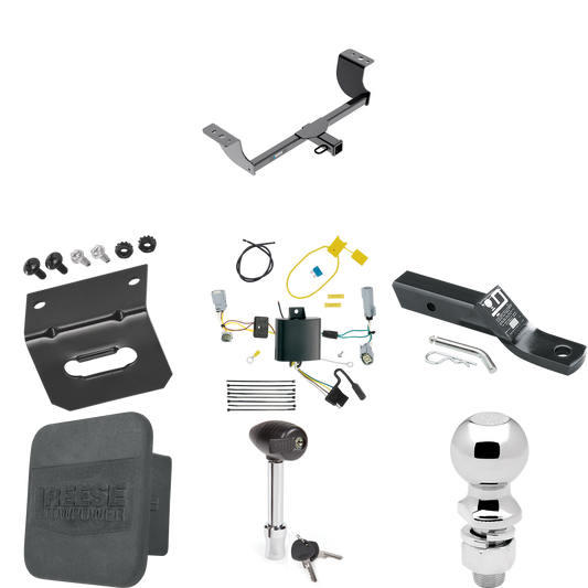 Fits 2015-2022 Dodge Challenger Trailer Hitch Tow PKG w/ 4-Flat Wiring + Ball Mount w/ 2" Drop + 2-5/16" Ball + Wiring Bracket + Hitch Lock + Hitch Cover (Excludes: w/Quad Tip Exhaust Models) By Reese Towpower