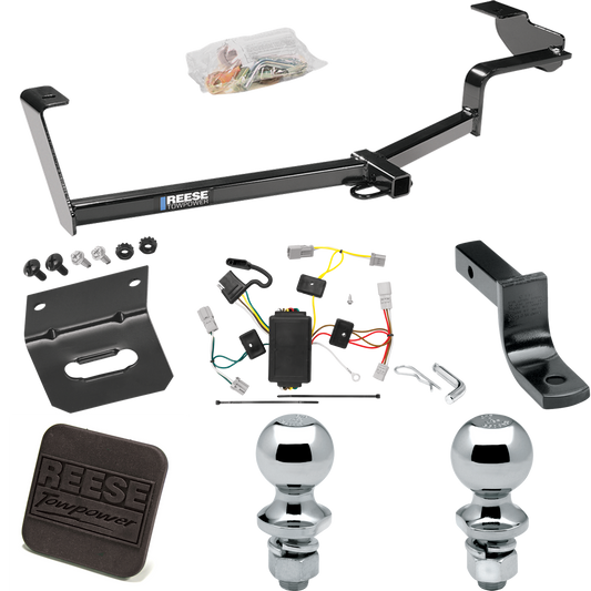 Fits 2006-2015 Honda Civic Trailer Hitch Tow PKG w/ 4-Flat Wiring Harness + Draw-Bar + 1-7/8" + 2" Ball + Wiring Bracket + Hitch Cover (For Coupe, Except Si Models) By Reese Towpower