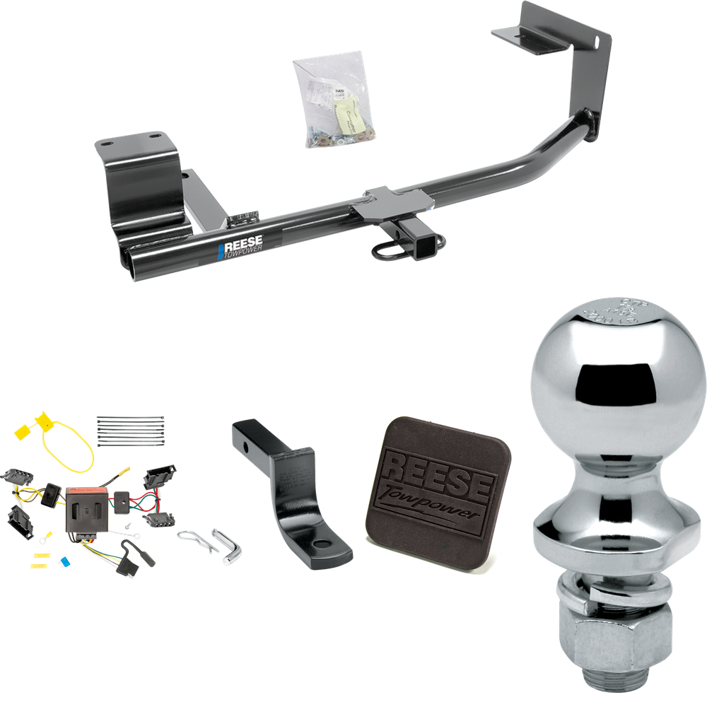 Se adapta al paquete de enganche de remolque Volkswagen Jetta 2015-2018 con arnés de cableado plano de 4 + barra de tracción + bola de 1-7/8" + cubierta de enganche (para modelos Sedan, excepto modelos híbridos y TDI) de Reese Towpower